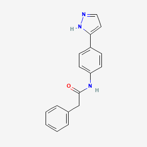 molecular formula C17H15N3O B6577095 2-phenyl-N-[4-(1H-pyrazol-3-yl)phenyl]acetamide CAS No. 1209359-89-6