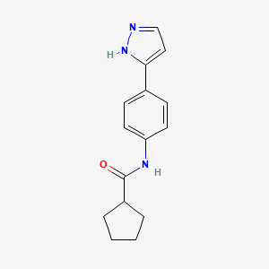 N-[4-(1H-pyrazol-3-yl)phenyl]cyclopentanecarboxamide