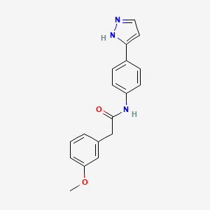 2-(3-methoxyphenyl)-N-[4-(1H-pyrazol-3-yl)phenyl]acetamide