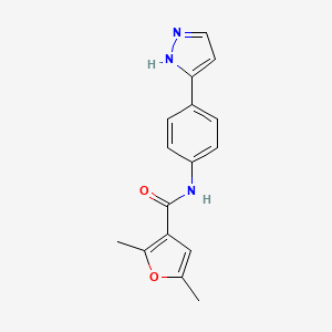 molecular formula C16H15N3O2 B6577119 2,5-dimethyl-N-[4-(1H-pyrazol-3-yl)phenyl]furan-3-carboxamide CAS No. 1207057-45-1