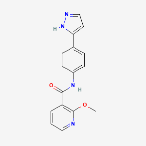 2-methoxy-N-[4-(1H-pyrazol-3-yl)phenyl]pyridine-3-carboxamide