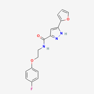 molecular formula C16H14FN3O3 B6577153 N-[2-(4-fluorophenoxy)ethyl]-5-(furan-2-yl)-1H-pyrazole-3-carboxamide CAS No. 1239866-25-1