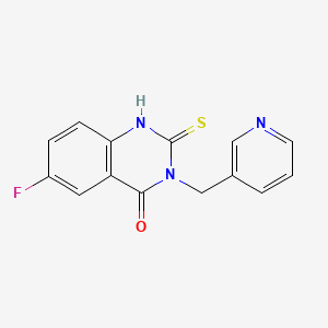 6-fluoro-3-[(pyridin-3-yl)methyl]-2-sulfanylidene-1,2,3,4-tetrahydroquinazolin-4-one