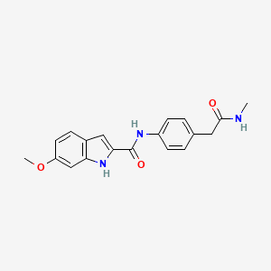 B6577181 6-methoxy-N-{4-[(methylcarbamoyl)methyl]phenyl}-1H-indole-2-carboxamide CAS No. 1797295-41-0