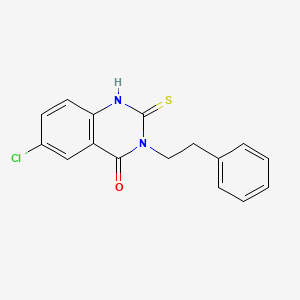 molecular formula C16H13ClN2OS B6577237 6-chloro-3-(2-phenylethyl)-2-sulfanylidene-1,2,3,4-tetrahydroquinazolin-4-one CAS No. 29745-30-0
