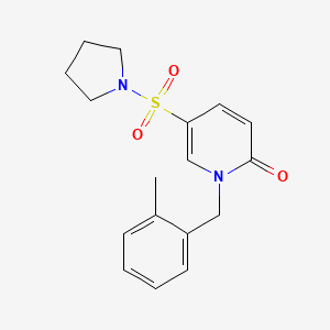 molecular formula C17H20N2O3S B6577248 1-[(2-methylphenyl)methyl]-5-(pyrrolidine-1-sulfonyl)-1,2-dihydropyridin-2-one CAS No. 1096221-44-1