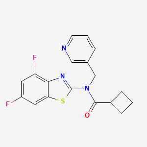 molecular formula C18H15F2N3OS B6577254 N-(4,6-difluoro-1,3-benzothiazol-2-yl)-N-[(pyridin-3-yl)methyl]cyclobutanecarboxamide CAS No. 1171776-33-2