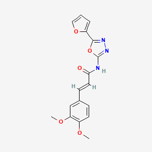 molecular formula C17H15N3O5 B6577281 (2E)-3-(3,4-dimethoxyphenyl)-N-[5-(furan-2-yl)-1,3,4-oxadiazol-2-yl]prop-2-enamide CAS No. 1173624-40-2