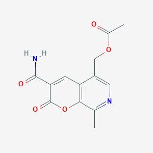 molecular formula C13H12N2O5 B6577296 {3-carbamoyl-8-methyl-2-oxo-2H-pyrano[2,3-c]pyridin-5-yl}methyl acetate CAS No. 656813-49-9