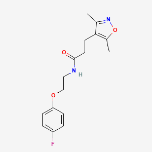 molecular formula C16H19FN2O3 B6577332 3-(3,5-dimethyl-1,2-oxazol-4-yl)-N-[2-(4-fluorophenoxy)ethyl]propanamide CAS No. 1235107-11-5