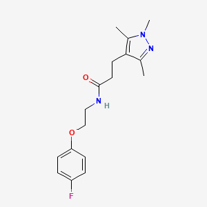 molecular formula C17H22FN3O2 B6577333 N-[2-(4-fluorophenoxy)ethyl]-3-(1,3,5-trimethyl-1H-pyrazol-4-yl)propanamide CAS No. 1226446-27-0