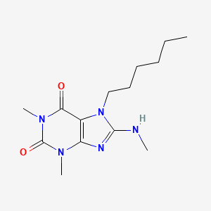 7-hexyl-1,3-dimethyl-8-(methylamino)-2,3,6,7-tetrahydro-1H-purine-2,6-dione
