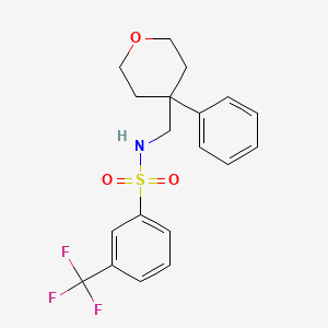 molecular formula C19H20F3NO3S B6577359 N-[(4-phenyloxan-4-yl)methyl]-3-(trifluoromethyl)benzene-1-sulfonamide CAS No. 1206985-38-7