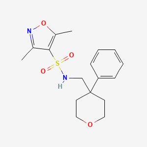 3,5-dimethyl-N-[(4-phenyloxan-4-yl)methyl]-1,2-oxazole-4-sulfonamide