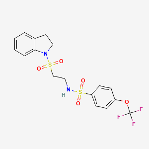 molecular formula C17H17F3N2O5S2 B6577372 N-[2-(2,3-dihydro-1H-indole-1-sulfonyl)ethyl]-4-(trifluoromethoxy)benzene-1-sulfonamide CAS No. 1207025-91-9