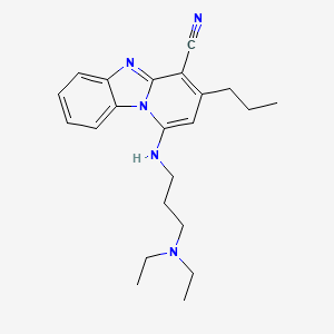 molecular formula C22H29N5 B6577411 13-{[3-(diethylamino)propyl]amino}-11-propyl-1,8-diazatricyclo[7.4.0.0^{2,7}]trideca-2(7),3,5,8,10,12-hexaene-10-carbonitrile CAS No. 443332-54-5