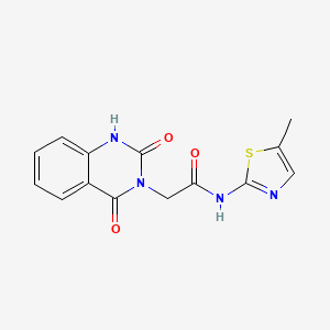 molecular formula C14H12N4O3S B6577414 2-(2,4-dioxo-1,2,3,4-tetrahydroquinazolin-3-yl)-N-(5-methyl-1,3-thiazol-2-yl)acetamide CAS No. 1207008-35-2