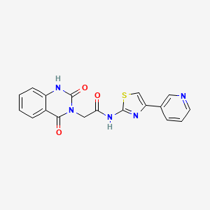 molecular formula C18H13N5O3S B6577416 2-(2,4-dioxo-1,2,3,4-tetrahydroquinazolin-3-yl)-N-[4-(pyridin-3-yl)-1,3-thiazol-2-yl]acetamide CAS No. 1207022-09-0