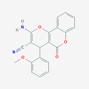 molecular formula C20H14N2O4 B6577430 2-氨基-4-(2-甲氧基苯基)-5-氧代-4H,5H-吡喃并[3,2-c]色烯-3-腈 CAS No. 374701-76-5