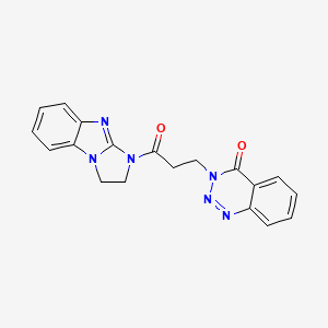 3-(3-oxo-3-{2,5,7-triazatricyclo[6.4.0.0^{2,6}]dodeca-1(8),6,9,11-tetraen-5-yl}propyl)-3,4-dihydro-1,2,3-benzotriazin-4-one