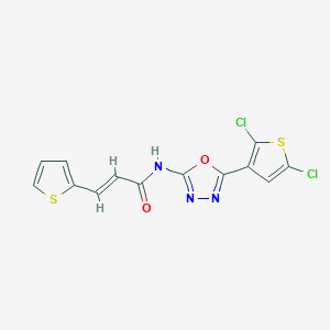 molecular formula C13H7Cl2N3O2S2 B6577464 (2E)-N-[5-(2,5-dichlorothiophen-3-yl)-1,3,4-oxadiazol-2-yl]-3-(thiophen-2-yl)prop-2-enamide CAS No. 1173594-45-0