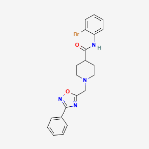 molecular formula C21H21BrN4O2 B6577467 N-(2-bromophenyl)-1-[(3-phenyl-1,2,4-oxadiazol-5-yl)methyl]piperidine-4-carboxamide CAS No. 1171102-63-8