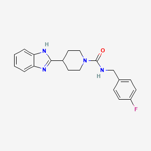 molecular formula C20H21FN4O B6577486 4-(1H-1,3-benzodiazol-2-yl)-N-[(4-fluorophenyl)methyl]piperidine-1-carboxamide CAS No. 1203172-53-5