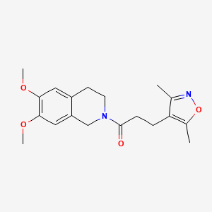 1-(6,7-dimethoxy-1,2,3,4-tetrahydroisoquinolin-2-yl)-3-(3,5-dimethyl-1,2-oxazol-4-yl)propan-1-one
