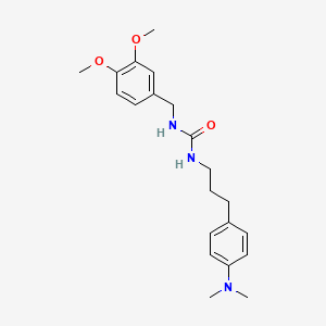 molecular formula C21H29N3O3 B6577493 3-[(3,4-dimethoxyphenyl)methyl]-1-{3-[4-(dimethylamino)phenyl]propyl}urea CAS No. 1210352-70-7