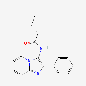 molecular formula C18H19N3O B6577529 N-{2-phenylimidazo[1,2-a]pyridin-3-yl}pentanamide CAS No. 373613-72-0