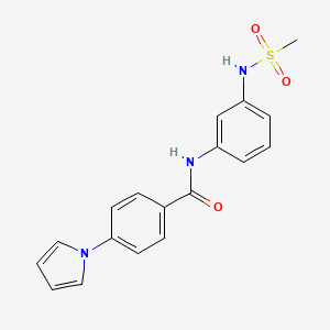 molecular formula C18H17N3O3S B6577553 N-(3-methanesulfonamidophenyl)-4-(1H-pyrrol-1-yl)benzamide CAS No. 1203118-19-7