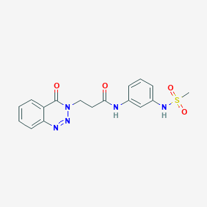molecular formula C17H17N5O4S B6577559 N-(3-methanesulfonamidophenyl)-3-(4-oxo-3,4-dihydro-1,2,3-benzotriazin-3-yl)propanamide CAS No. 1207021-87-1