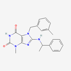 3-methyl-7-[(3-methylphenyl)methyl]-8-[(1-phenylethyl)amino]-2,3,6,7-tetrahydro-1H-purine-2,6-dione