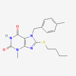 molecular formula C18H22N4O2S B6577564 8-(butylsulfanyl)-3-methyl-7-[(4-methylphenyl)methyl]-2,3,6,7-tetrahydro-1H-purine-2,6-dione CAS No. 303969-81-5