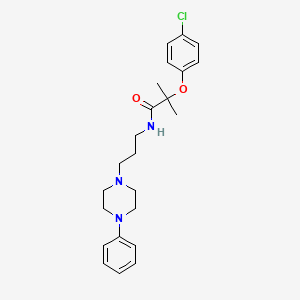 molecular formula C23H30ClN3O2 B6577573 2-(4-chlorophenoxy)-2-methyl-N-[3-(4-phenylpiperazin-1-yl)propyl]propanamide CAS No. 1209446-09-2