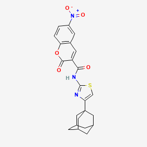 molecular formula C23H21N3O5S B6577578 N-[4-(adamantan-1-yl)-1,3-thiazol-2-yl]-6-nitro-2-oxo-2H-chromene-3-carboxamide CAS No. 372184-29-7