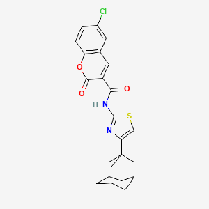 molecular formula C23H21ClN2O3S B6577581 N-[4-(adamantan-1-yl)-1,3-thiazol-2-yl]-6-chloro-2-oxo-2H-chromene-3-carboxamide CAS No. 909075-62-3
