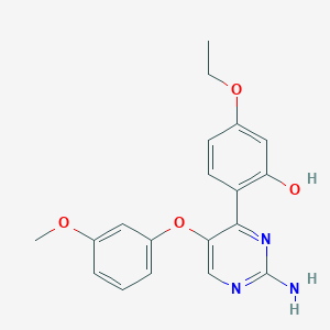molecular formula C19H19N3O4 B6577594 2-[2-amino-5-(3-methoxyphenoxy)pyrimidin-4-yl]-5-ethoxyphenol CAS No. 862484-29-5