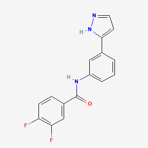 molecular formula C16H11F2N3O B6577601 3,4-difluoro-N-[3-(1H-pyrazol-3-yl)phenyl]benzamide CAS No. 1134131-22-8