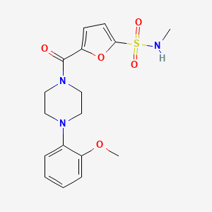 molecular formula C17H21N3O5S B6577621 5-[4-(2-methoxyphenyl)piperazine-1-carbonyl]-N-methylfuran-2-sulfonamide CAS No. 1172343-89-3