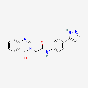 2-(4-oxo-3,4-dihydroquinazolin-3-yl)-N-[4-(1H-pyrazol-3-yl)phenyl]acetamide