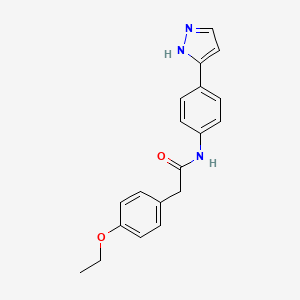 molecular formula C19H19N3O2 B6577631 2-(4-ethoxyphenyl)-N-[4-(1H-pyrazol-3-yl)phenyl]acetamide CAS No. 1208661-89-5