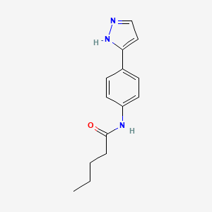 molecular formula C14H17N3O B6577641 N-[4-(1H-pyrazol-3-yl)phenyl]pentanamide CAS No. 1210332-19-6