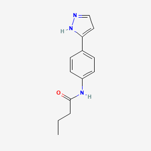 molecular formula C13H15N3O B6577647 N-[4-(1H-pyrazol-3-yl)phenyl]butanamide CAS No. 1211257-60-1
