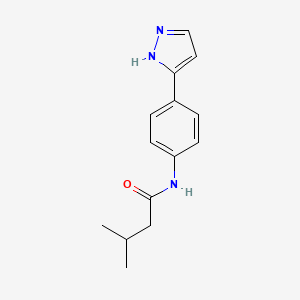 molecular formula C14H17N3O B6577652 3-methyl-N-[4-(1H-pyrazol-3-yl)phenyl]butanamide CAS No. 1210296-42-6
