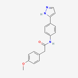 molecular formula C18H17N3O2 B6577662 2-(4-methoxyphenyl)-N-[4-(1H-pyrazol-3-yl)phenyl]acetamide CAS No. 1207048-38-1