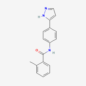 molecular formula C17H15N3O B6577670 2-methyl-N-[4-(1H-pyrazol-3-yl)phenyl]benzamide CAS No. 1209363-08-5