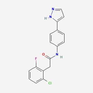 2-(2-chloro-6-fluorophenyl)-N-[4-(1H-pyrazol-3-yl)phenyl]acetamide