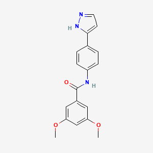 molecular formula C18H17N3O3 B6577676 3,5-dimethoxy-N-[4-(1H-pyrazol-3-yl)phenyl]benzamide CAS No. 1208537-35-2