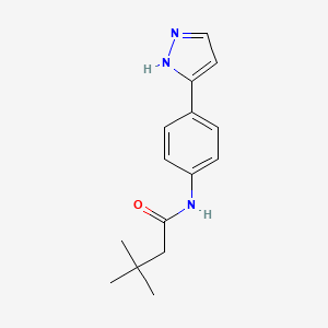 molecular formula C15H19N3O B6577679 3,3-dimethyl-N-[4-(1H-pyrazol-3-yl)phenyl]butanamide CAS No. 1209688-42-5
